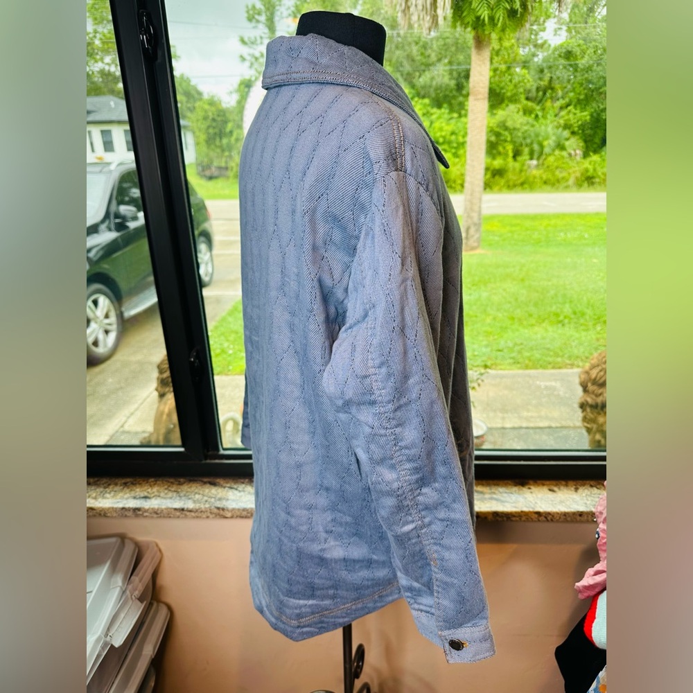 Jachs Girlfriend Blue quilted chore-style jacket size Large - Picture 4 of 7
